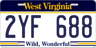 WV license plate 2YF688