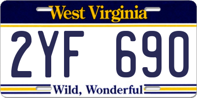 WV license plate 2YF690