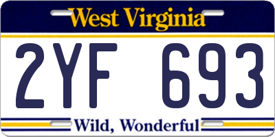 WV license plate 2YF693