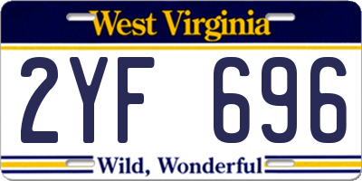 WV license plate 2YF696