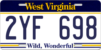 WV license plate 2YF698