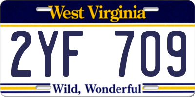 WV license plate 2YF709