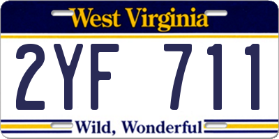 WV license plate 2YF711