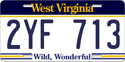 WV license plate 2YF713