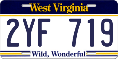 WV license plate 2YF719