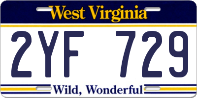WV license plate 2YF729