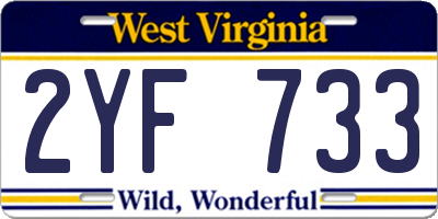 WV license plate 2YF733