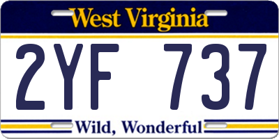 WV license plate 2YF737