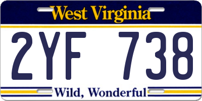 WV license plate 2YF738