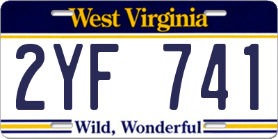 WV license plate 2YF741