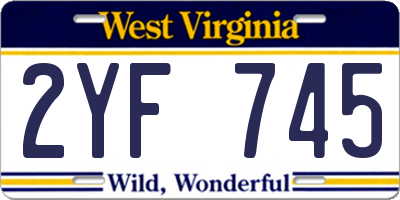 WV license plate 2YF745