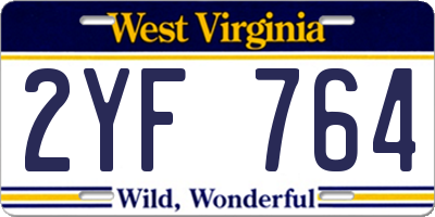 WV license plate 2YF764