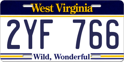 WV license plate 2YF766
