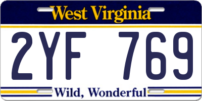 WV license plate 2YF769