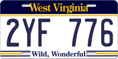 WV license plate 2YF776