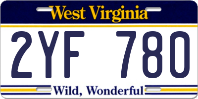 WV license plate 2YF780
