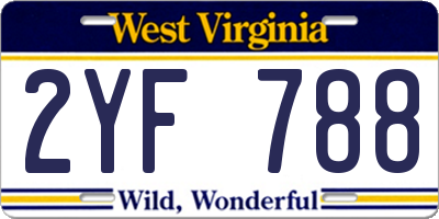 WV license plate 2YF788