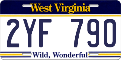 WV license plate 2YF790
