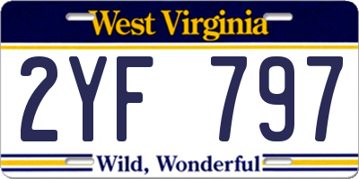 WV license plate 2YF797
