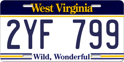 WV license plate 2YF799