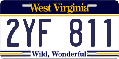 WV license plate 2YF811