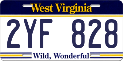 WV license plate 2YF828