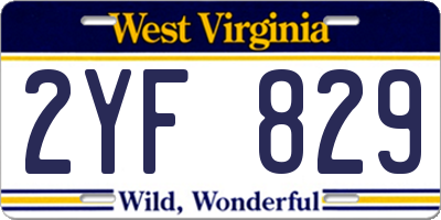 WV license plate 2YF829