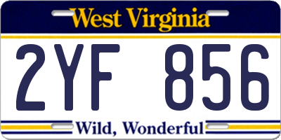 WV license plate 2YF856