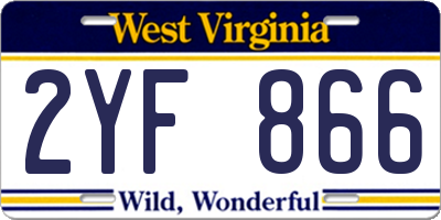WV license plate 2YF866