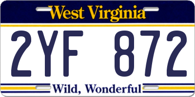 WV license plate 2YF872