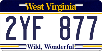 WV license plate 2YF877