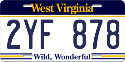 WV license plate 2YF878
