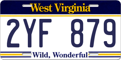 WV license plate 2YF879