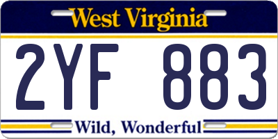 WV license plate 2YF883
