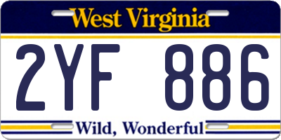 WV license plate 2YF886
