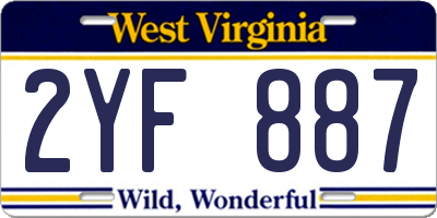 WV license plate 2YF887