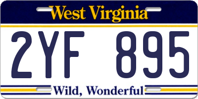 WV license plate 2YF895