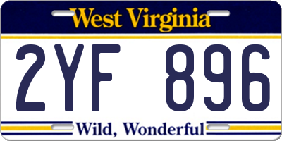 WV license plate 2YF896