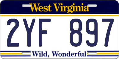 WV license plate 2YF897