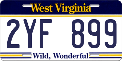 WV license plate 2YF899