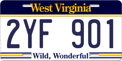 WV license plate 2YF901