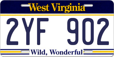 WV license plate 2YF902