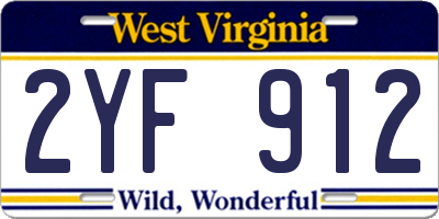 WV license plate 2YF912