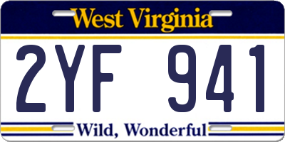 WV license plate 2YF941