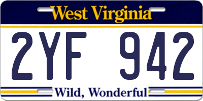 WV license plate 2YF942