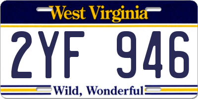 WV license plate 2YF946