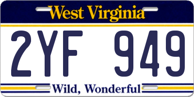 WV license plate 2YF949