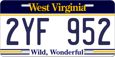 WV license plate 2YF952