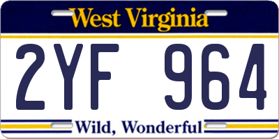 WV license plate 2YF964