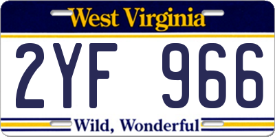 WV license plate 2YF966